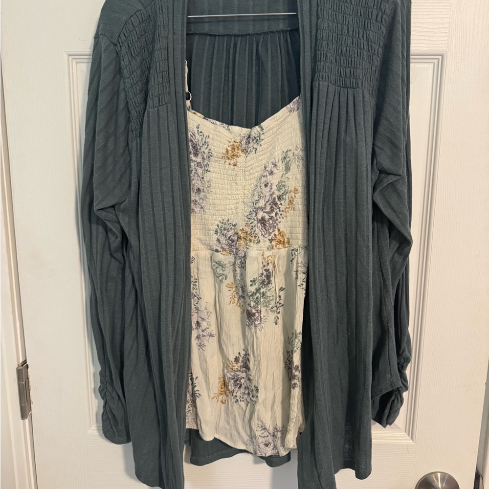 Floral top with Cardigan